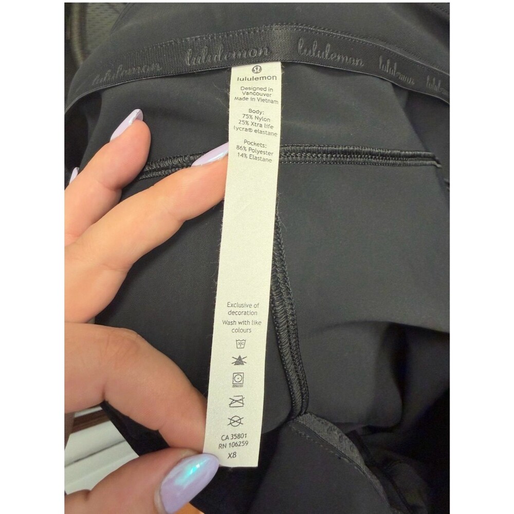 Lululemon On The Move Black Pants Size 10 Stretch Travel Career - Picture 8 of 11